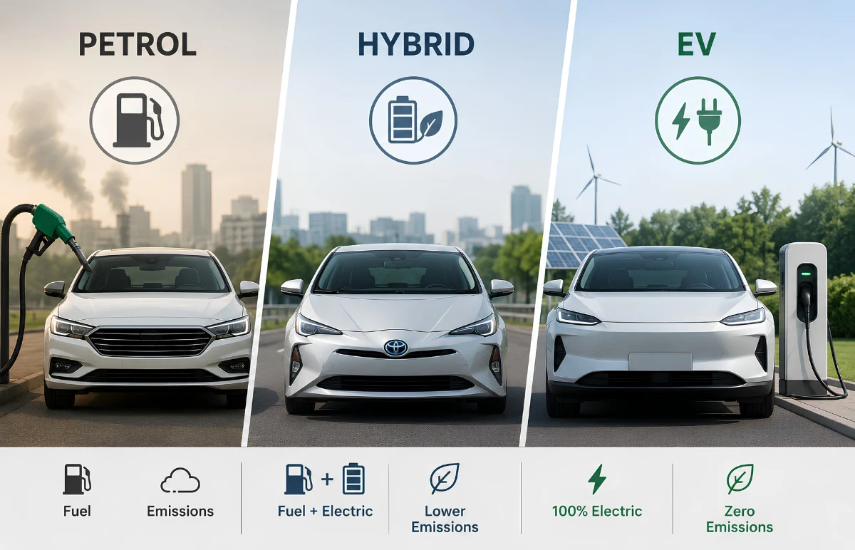 Petrol vs Hybrid vs EV in India